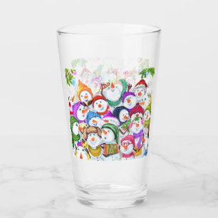 Happy Snowmans Weihnachtsglas Glas