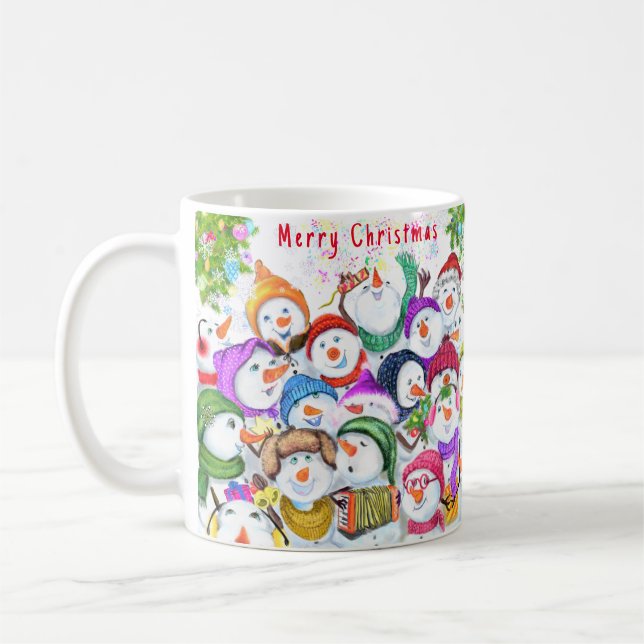 Happy Snowmans Weihnachtskaffee Tasse (Links)