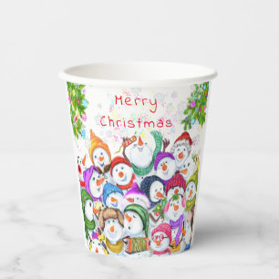 Happy Snowmans Weihnachtszeitung Cups Pappbecher