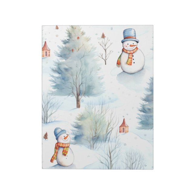 Happy Snowmen Pattern Notizblock (Rotiert)