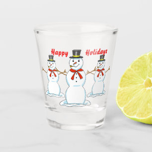 Happy Snowmen Shot Glass Schnapsglas