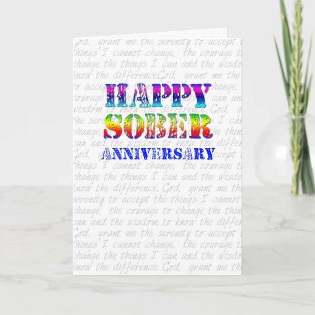 Happy Sober Anniversary Karte (Vorderseite)