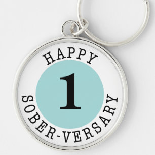 Happy Sober-Jubiläumskarte Schlüsselanhänger