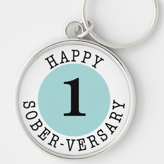 Happy Sober-Jubiläumskarte Schlüsselanhänger (Vorne)