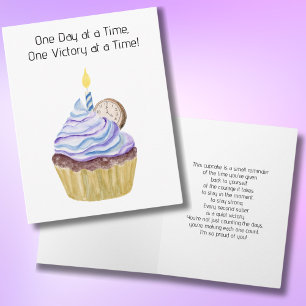 Happy Sobriety Jubiläum Cupcake mit Uhr Karte