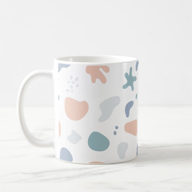 Happy Soft Pastel Nahtloses Muster Kaffeetasse (Links)