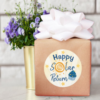 Happy Solar Return Astrology Birthday Runder Aufkleber