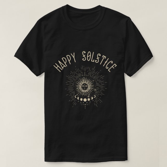 Happy Solstice Winter Sun Holiday Celestial Christ T-Shirt (Design vorne)