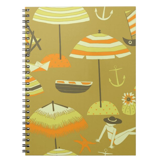 Happy Sommertime Fun Seamless Muster Notizblock (Vorderseite)
