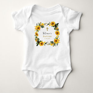 Happy Sonnenblumen Wreath Orthodox Christliche Tau Baby Strampler
