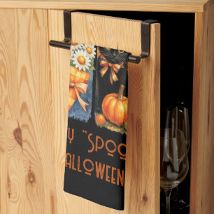 Happy "Spooky" Halloween Pumpkins Black Cat Geiste Geschirrtuch