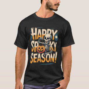 Happy Spooky Season Skeleton Art T-Shirt