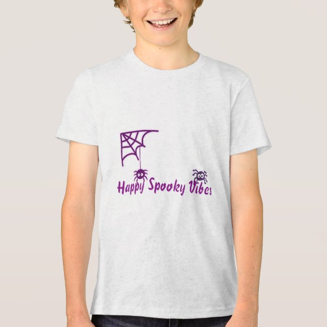 🕸️ Happy Spooky Spider Tri-Blend Shirt (Vorderseite)