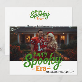 Happy Spooky-Zeitkarte, Foto der Familie zwischen