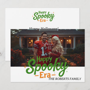 Happy Spooky-Zeitkarte, Foto der Familie zwischen 
