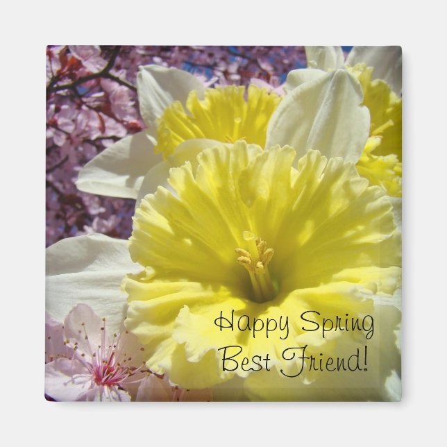 Happy Spring Best Friend! Magnet Bright Daffodils (Vorne)