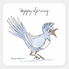 Happy Spring Bird Sticker