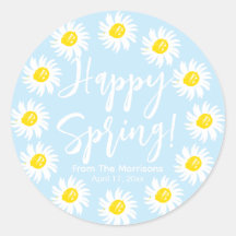 Happy Spring blass blauen Daisis Frame benutzerdef