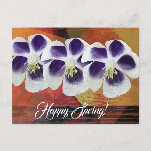 Happy Spring Elegante Postkarte (Vorderseite)
