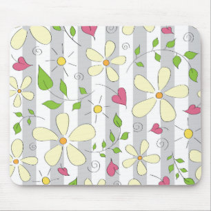 Happy Spring Kamille, blumengeschmückt Mousepad