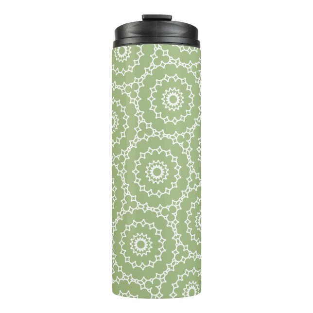 Happy Spring Wavy Circle Green Thermosbecher (Vorderseite)
