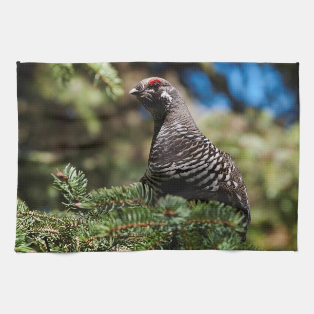 Happy Spruce Grouse Handtuch (Horizontal)