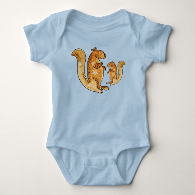 Happy Squirrel Baby Bodysuit Strampler (Vorderseite)