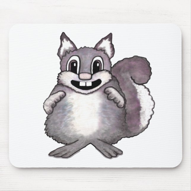 Happy Squirrel Cartoon Drawing  Mousepad (Vorne)