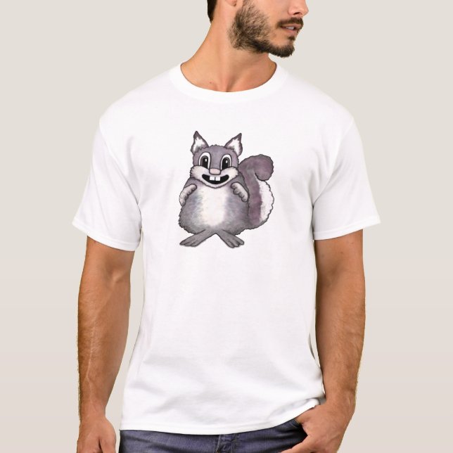 Happy Squirrel Cartoon Drawing  T-Shirt (Vorderseite)