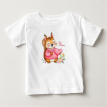 Happy Squirrel With Pink Sweater Hold A Heart