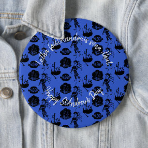 Happy St Andrew Day Haggis Bagpipe Nessie Abzeiche Button