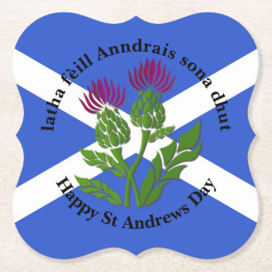 Happy St Andrews Day Flag Klammer Untersetzer