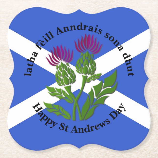 Happy St Andrews Day Flag Klammer Untersetzer (Vorderseite)