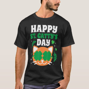 Happy St Catty S Day Funny Niedlich Cat St Patrick T-Shirt