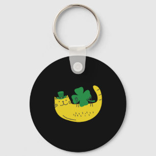 Happy St Cattys Day Catricks Funny Leprechaun Cat Schlüsselanhänger