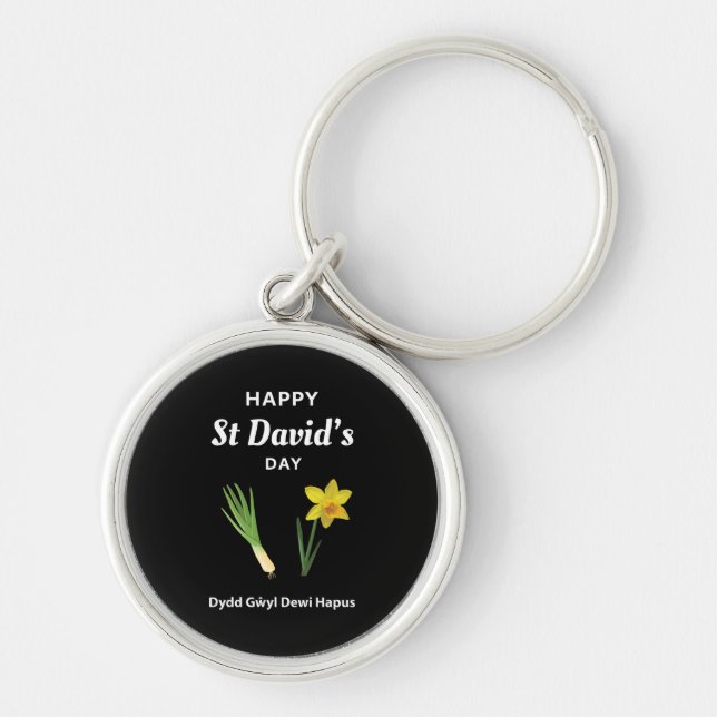 Happy St David's Day Dydd GÆDewi Hapus 4 Schlüsselanhänger (Vorne)