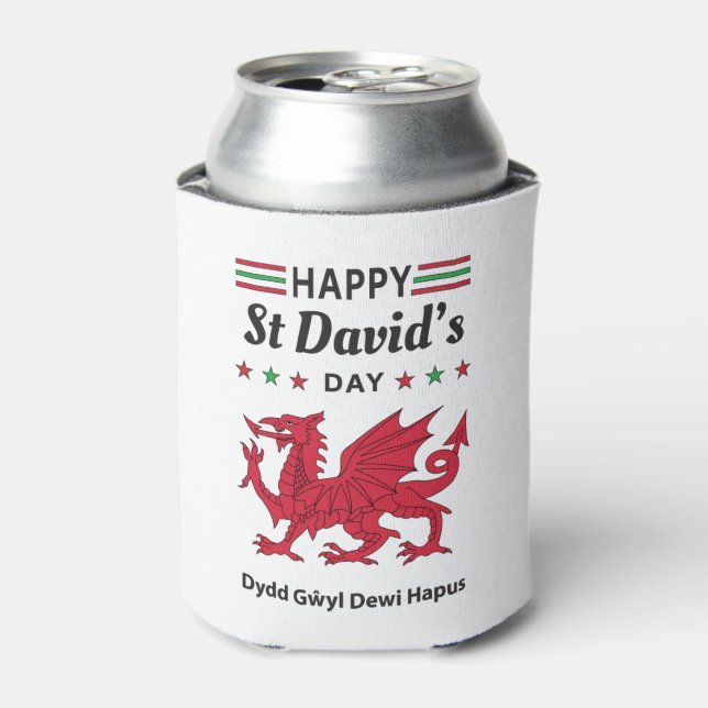 Happy St David's Day Dydd GÆDewi Hapus 5 Dosenkühler (Kanne Vorderseite)