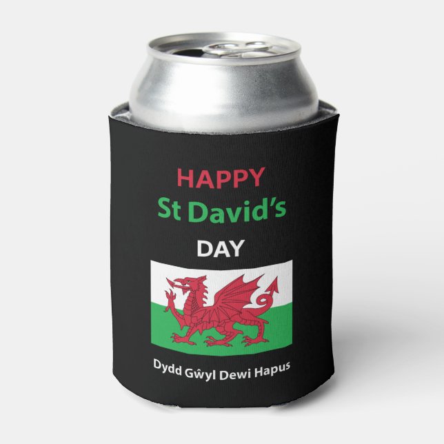 Happy St David's Day Dydd GÆDewi Hapus Dosenkühler (Kanne Vorderseite)