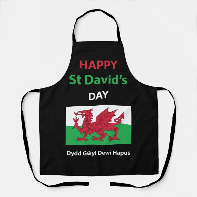 Happy St David's Day Dydd GÆDewi Hapus Schürze (Vorderseite)
