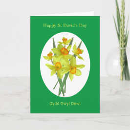 Happy St David's Day Welsh Daffodils Karte