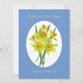 Happy St David's Day Welsh Daffodils Karte