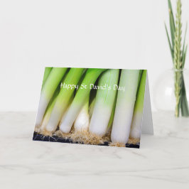 Happy St David's Day Welsh Leeks Personalized Karte