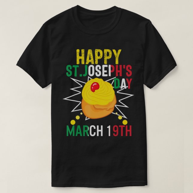 Happy St Josephs Day Jesus katholischer Christlich T-Shirt (Design vorne)