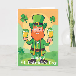 Happy St. Paddy's Day Playful Leprechaun Card Feiertagskarte