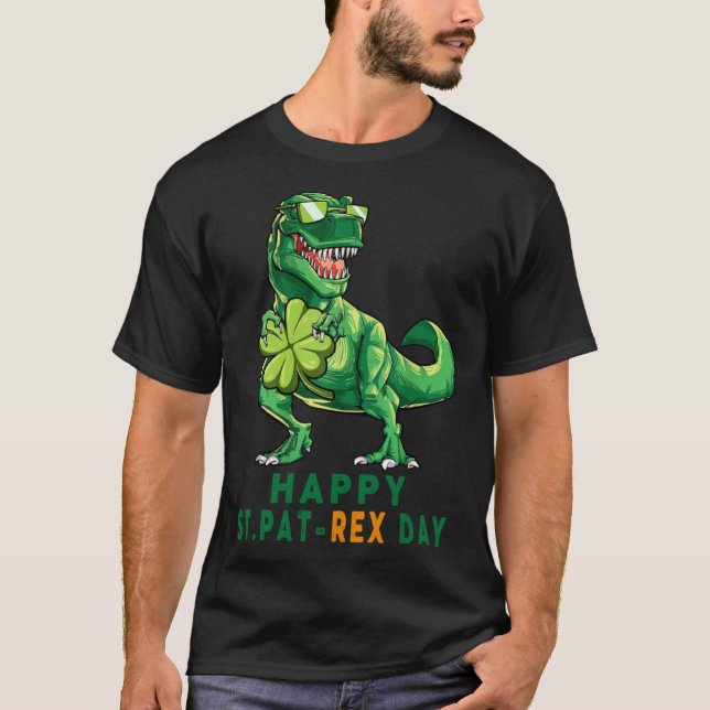 Happy St PaT Rex Day  Boy Kids Dinosaur St Patrick T-Shirt (Vorderseite)