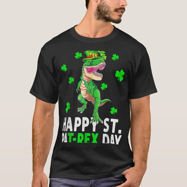 Happy St Pat Rex Day Dino Saurus St Patricks Day B T-Shirt (Vorderseite)