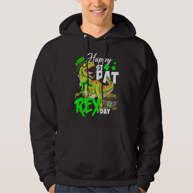 Happy St Pat Rex Day Dinosaur Irish Shamrock St Pa Hoodie (Vorderseite)