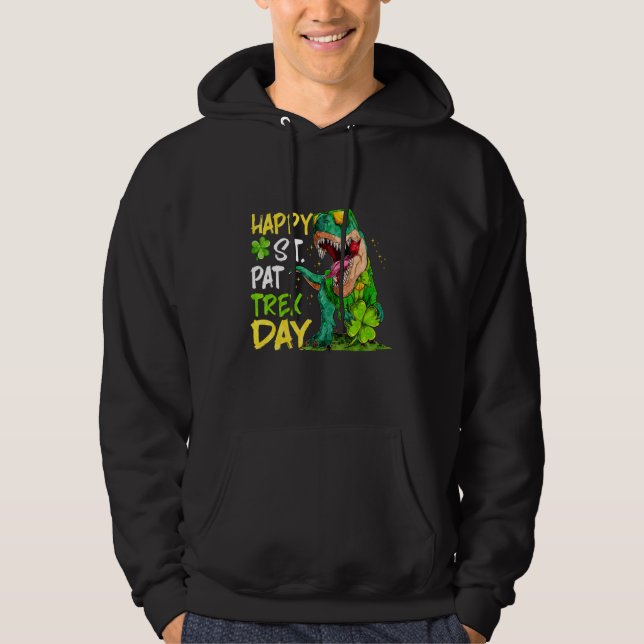 Happy St Pat Rex Day Kinderkind Kinder Dino San Pa Hoodie (Vorderseite)