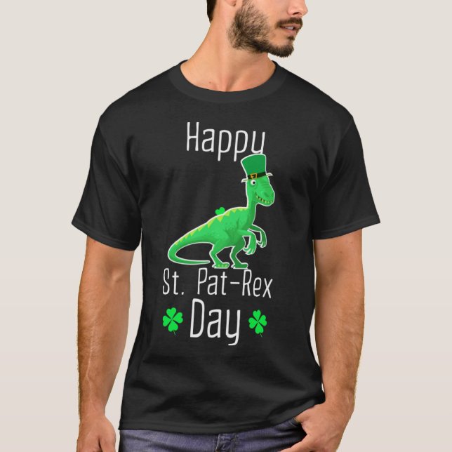 Happy St Pat Rex Day Niedlich St Patricks Day Dino T-Shirt (Vorderseite)
