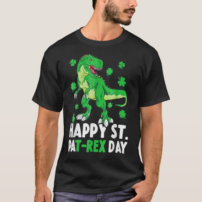 Happy St PaT Rex Dinosaur Saint Patrick's Day For  T-Shirt (Vorderseite)